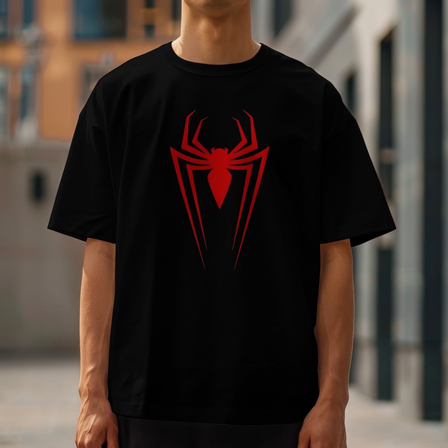 Next Gen Spider Emblem Tee – Oversized Blackout Edition